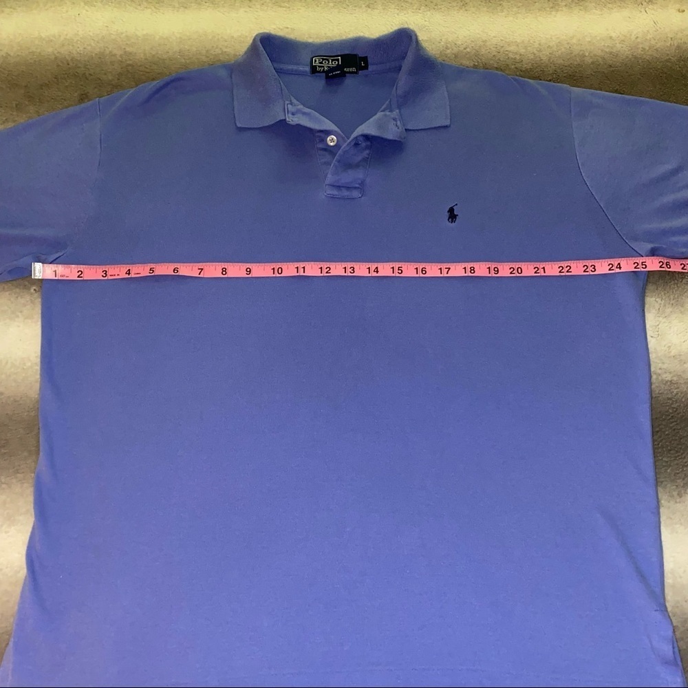 Polo Ralph Lauren Blue Interlock Polo Shirt Men L Navy Pony Classic - Picture 9 of 9